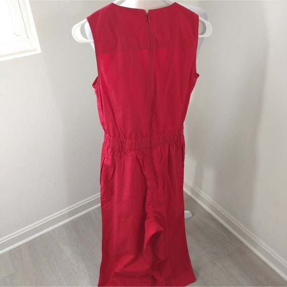 New Talbots surplice vneck red sleeveless cropped jumpsuit sz 2 petite - Picture 6 of 10